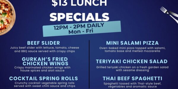 $13 lunch specials- tvs